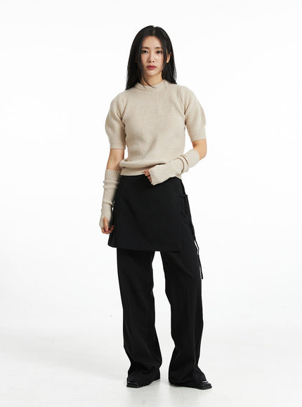 wrap-tailored-pants-oo323 / Black