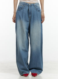 washed-baggy-jeans-cl410 / Blue