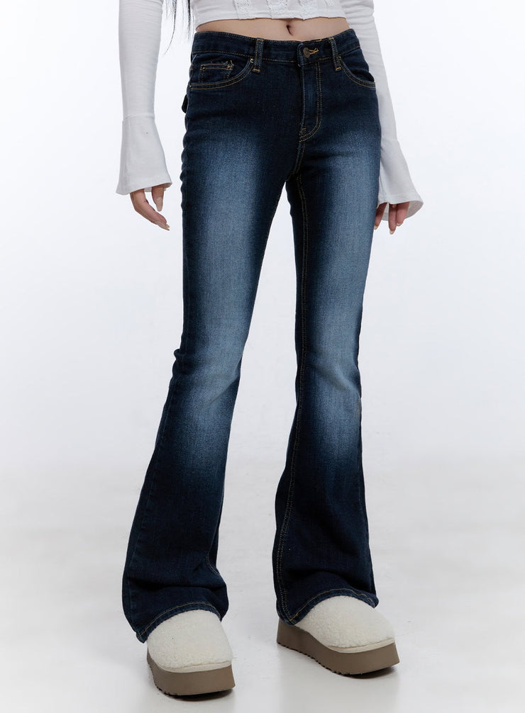 charlotte-washed-flared-jeans-cd419 / Dark blue