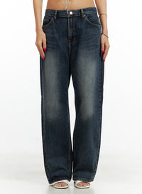 low-rise-baggy-jeans-cu417 / Dark blue