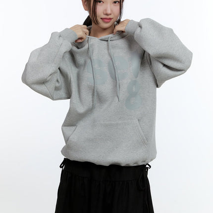 graphic-number-oversized-hoodie-cd424 / Gray