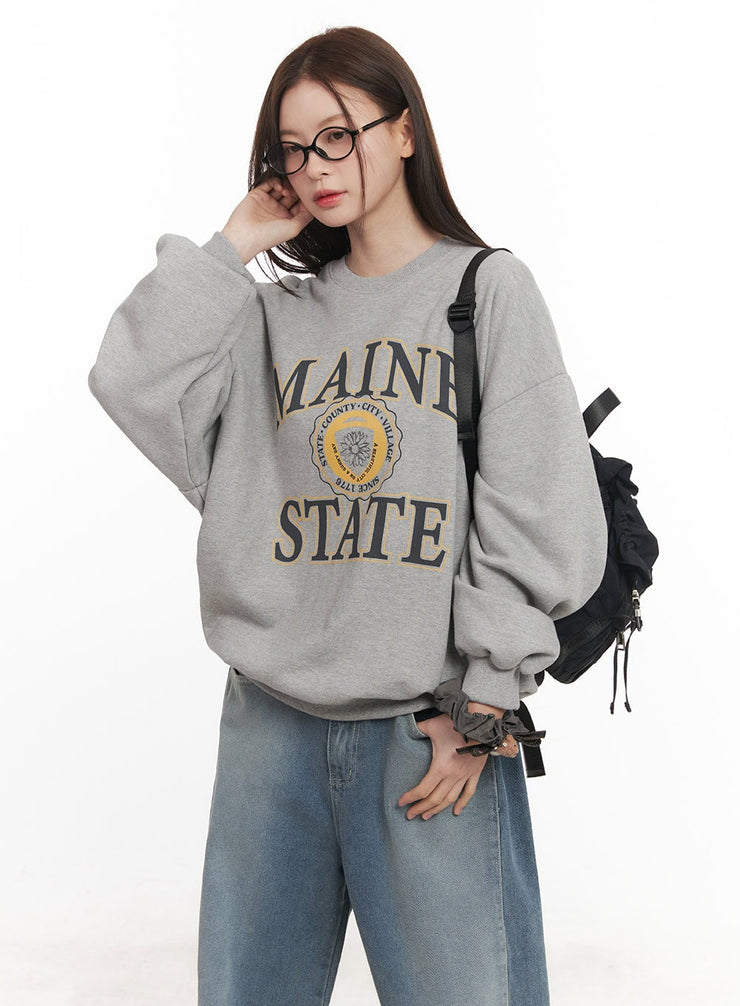 Maine Graphic Oversized Sweatshirt CM511