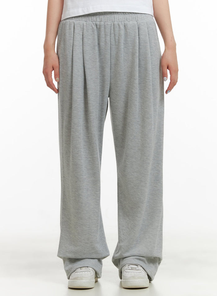 pintuck-banded-sweatpants-cu424 / Gray