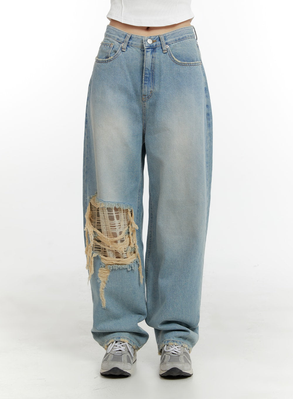 ripped-baggy-jeans-ca401 / Light blue