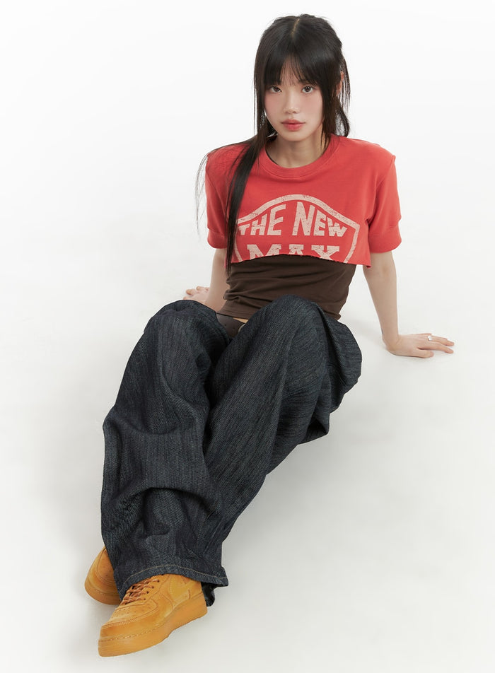 lettering-cropped-tee-ca418 / Red