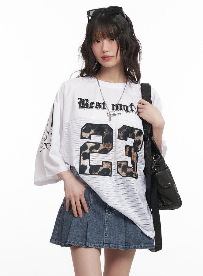 23 Oversized Leopard Graphic T-Shirt CM519