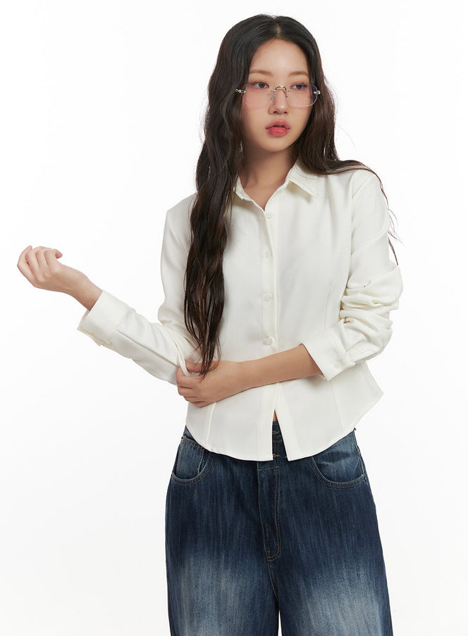 slim-fit-button-up-shirt-cn426 / White