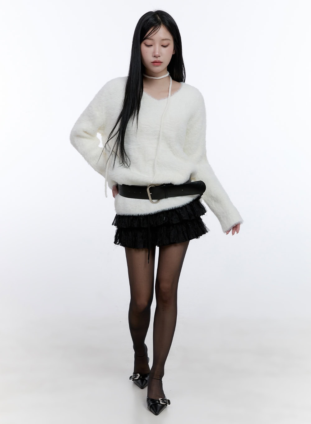 fuzzy-v-neck-sweater-cd419