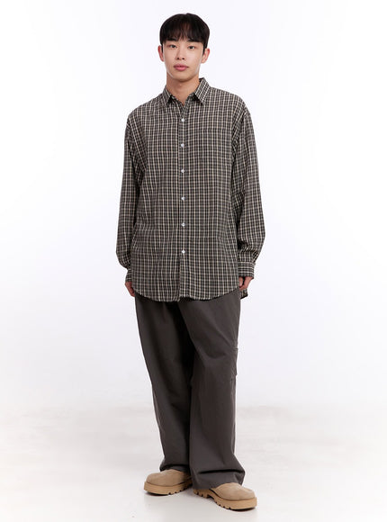 Men's Oversized Checkered Collared Shirt IM512