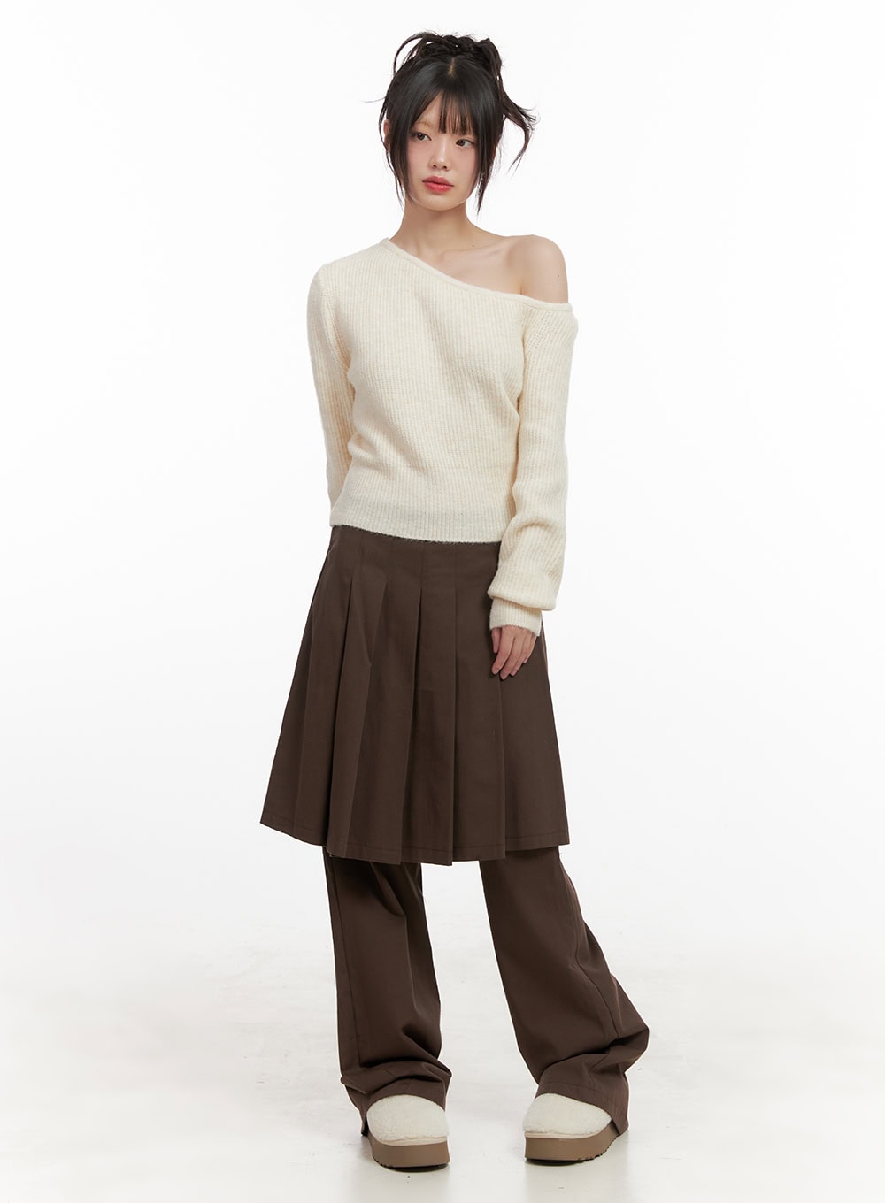 One-Shoulder Wool Blend Sweater CJ506