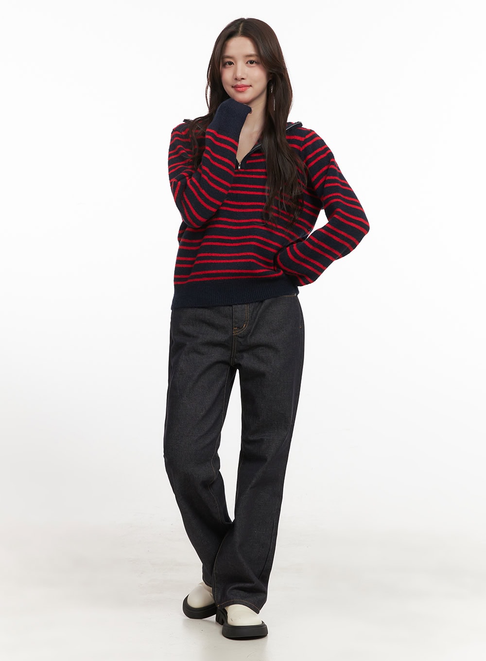 Striped Half-Zip Sweater CJ515