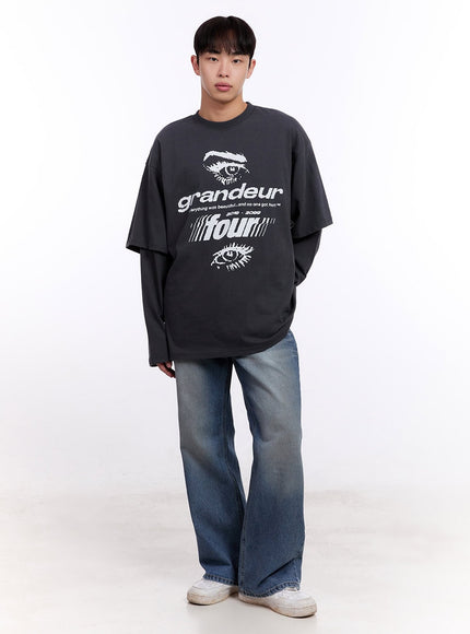 Men's Graphic Layered Long Sleeve Tee IM512