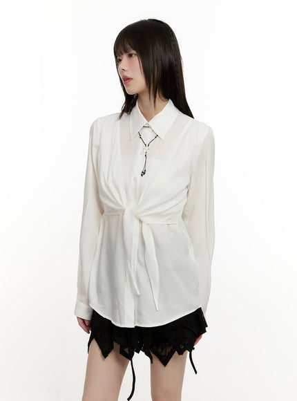 Wrap Collared Blouse Shirt CM513