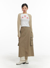 two-button-cargo-maxi-skirt-cm422