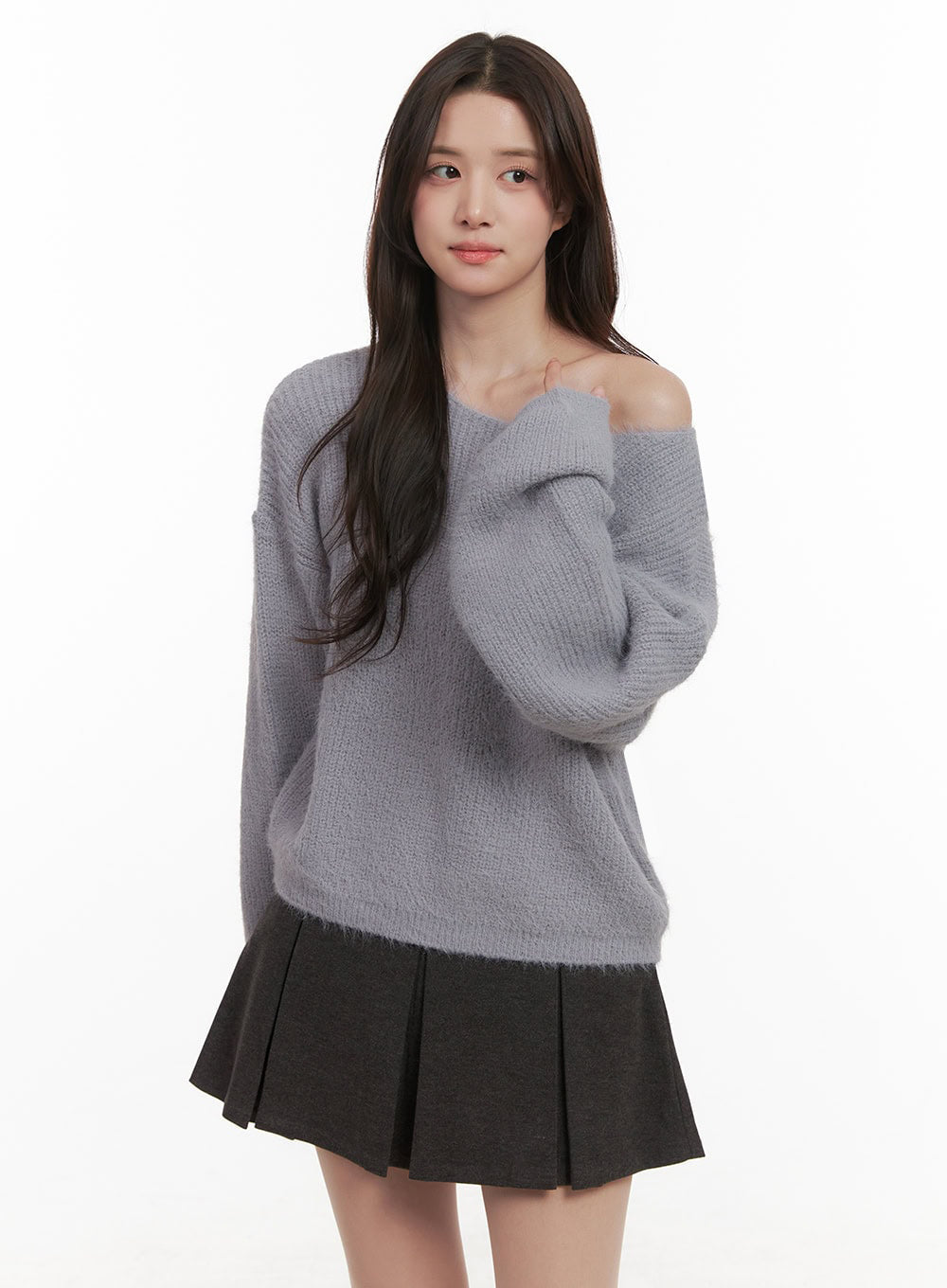 Cozy Boat-Neck Oversized Sweater IJ510