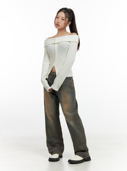 buttoned-off-shoulder-blouse-cn412