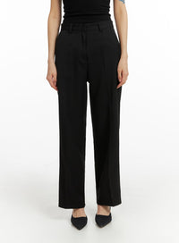 solid-wide-trousers-im414 / Black