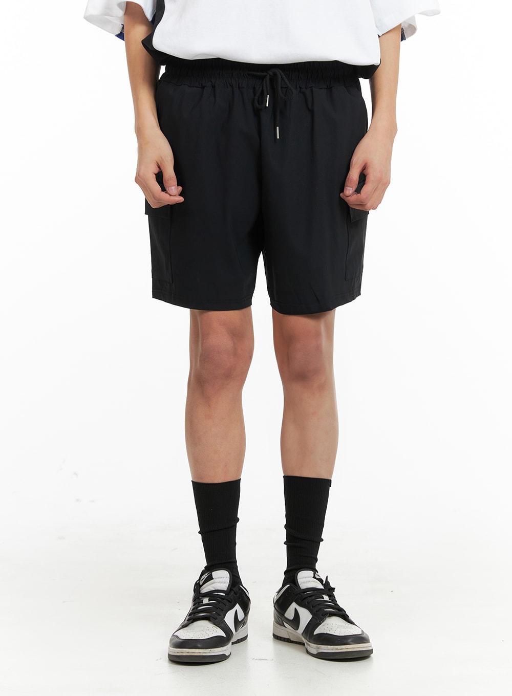 mens-straight-fit-cargo-shorts-ia401 / Black