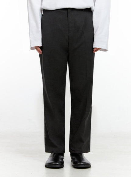 mens-wool-blend-straight-leg-pants-in422 / Black