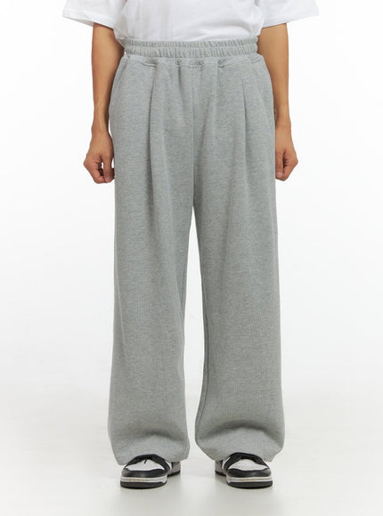 mens-classic-pintuck-wide-fit-sweatpants-io420 / Gray