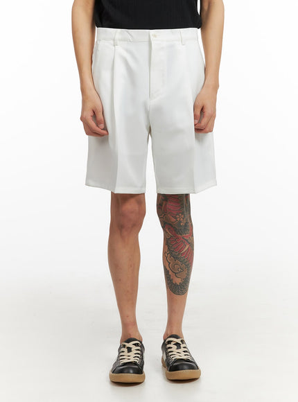 mens-basic-straight-leg-shorts-iy416 / White