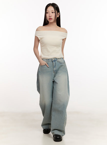 Cielle Pintuck Wide-Leg Jeans CM510