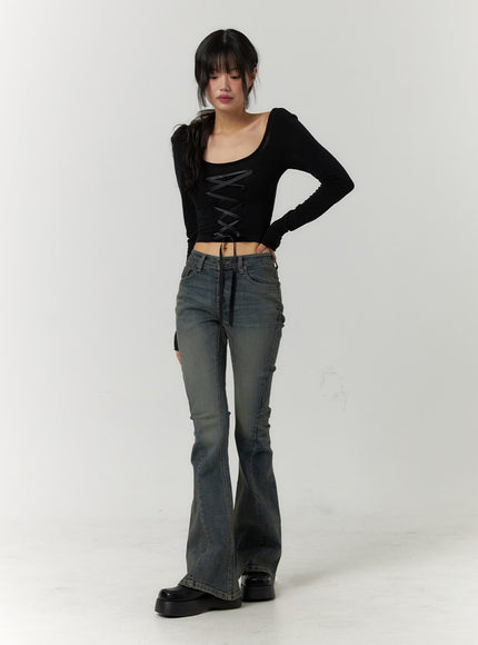 high-waist-slim-washed-bootcut-jeans-cf407