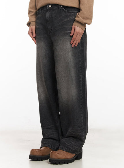 Men's Washed Wide-Leg Jeans IM518