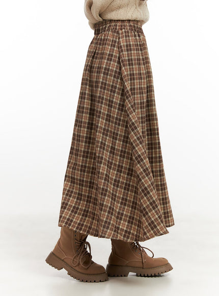 checkered-print-flared-maxi-skirt-cn426