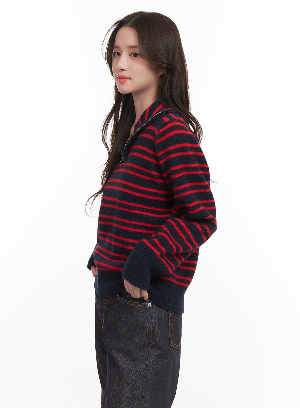 Striped Half-Zip Sweater CJ515