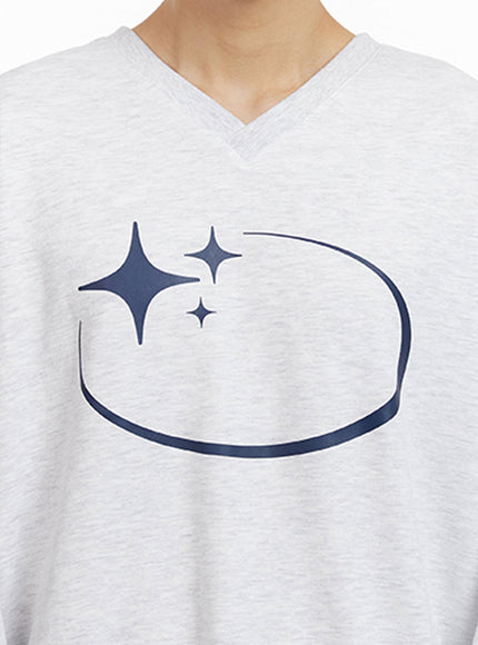 Men's Oversized Star Graphic Sweatshirt IJ517