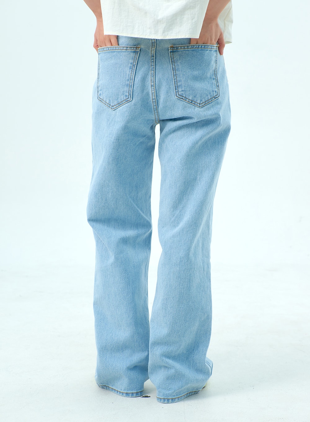 Wide Light Wash Jeans OY318