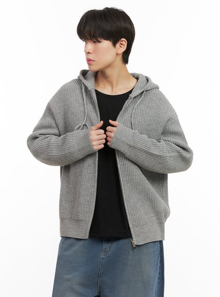 Men's Knitted Double Zip-Up Hoodie IJ517