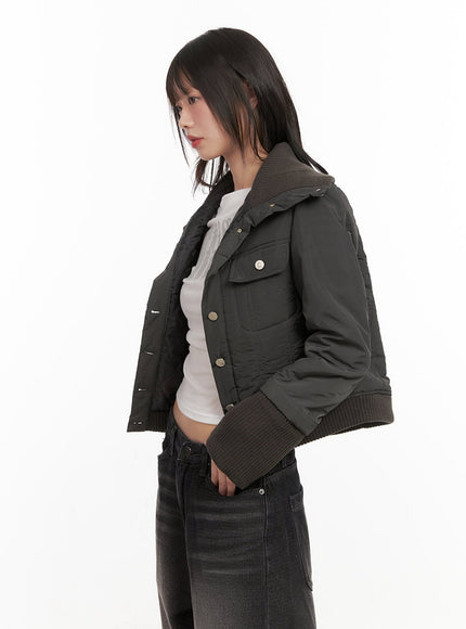 High-Neck Buttoned Jacket CJ501