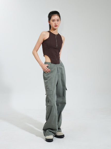 Cut Out Cargo Pants IY318