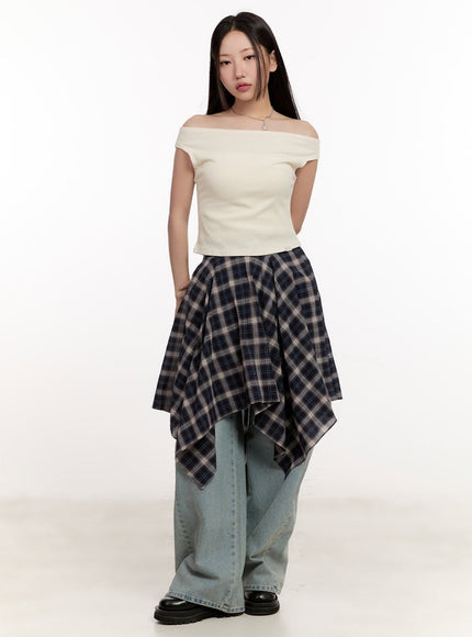 checkered-layering-handkerchief-midi-skirt-cm510