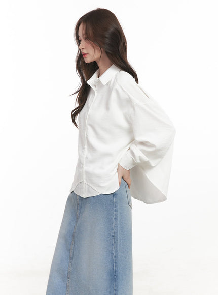 Loose-Fit Layered Collared Shirt CM511