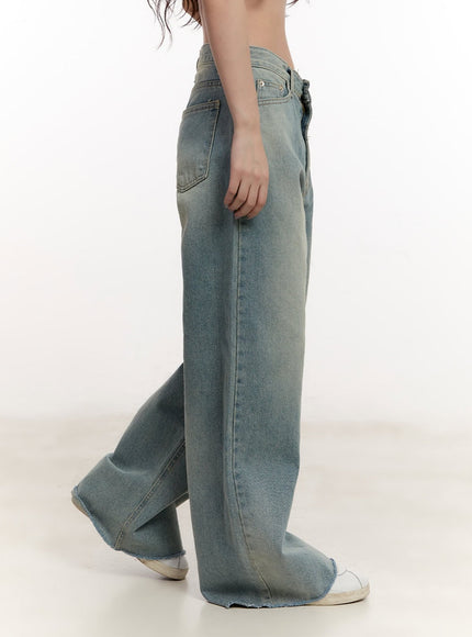 Melissa Cut-Ends Wide-Leg Jeans CM510