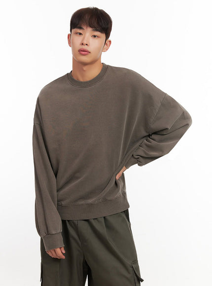 Men's Loose-Fit Long Sleeve Crew Neck IF521