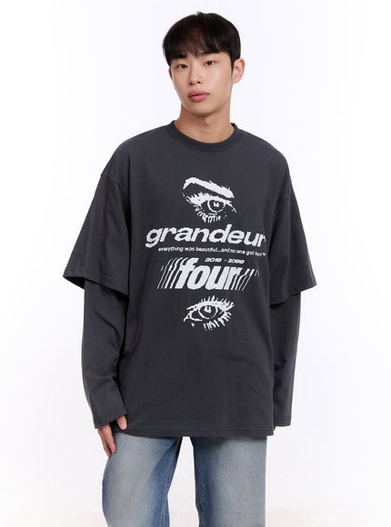 Men's Graphic Layered Long Sleeve Tee IM512