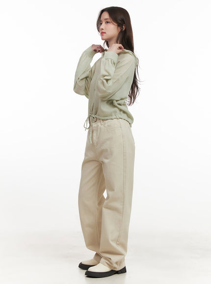 Fleece-Lined Wide-Leg Trousers CJ515