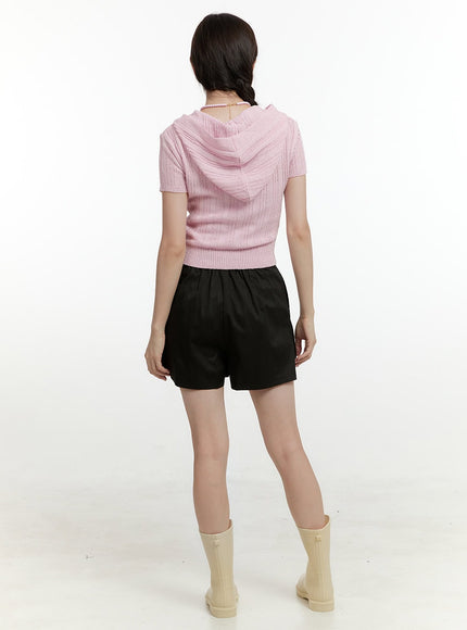 summer-knit-hooded-short-sleeve-cardigan-ol423