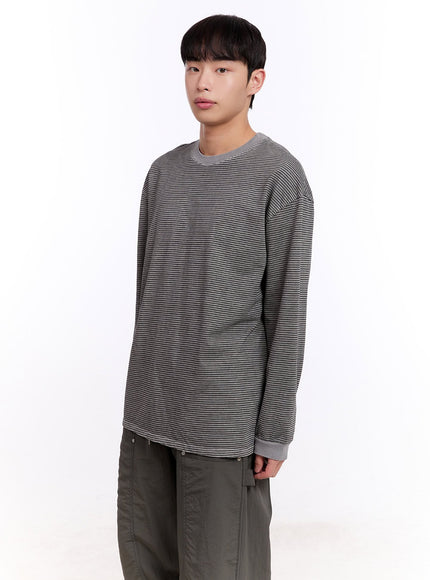 Men's Oversized Striped Long Sleeve Tee IM512