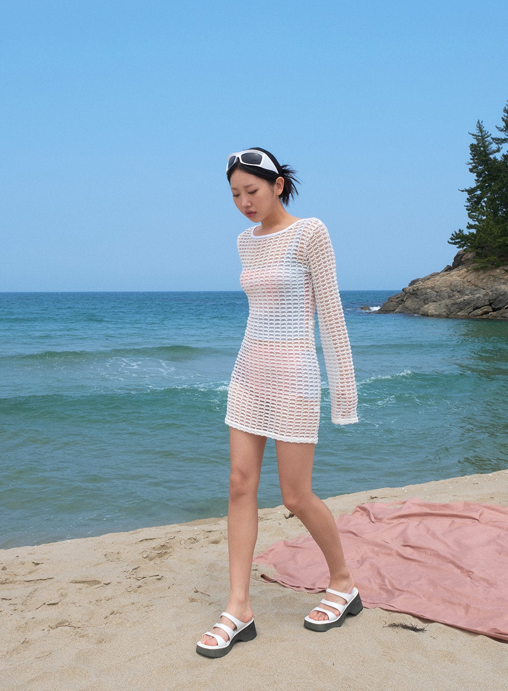 Cover-Up Fishnet Mini Dress CY316