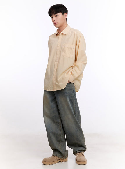 Men's Wide-Fit Washed Baggy Jeans IM512