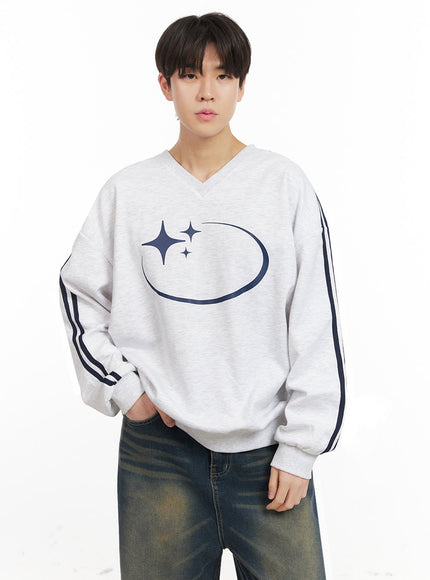 Men's Oversized Star Graphic Sweatshirt IJ517