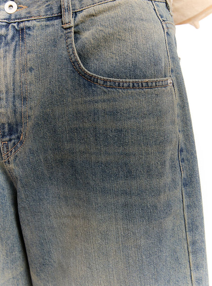 Men's Wide-Fit Washed Baggy Jeans IM512