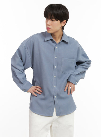 Men's Fleece-Lined Button Up Shirt IJ517