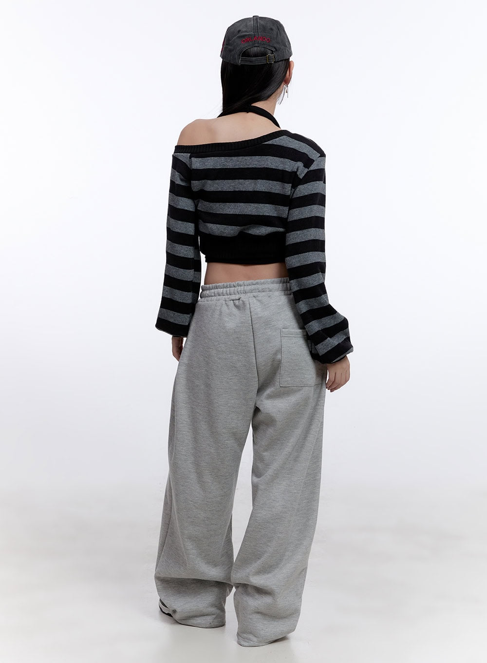 Striped Crop Knit Sweater CJ509