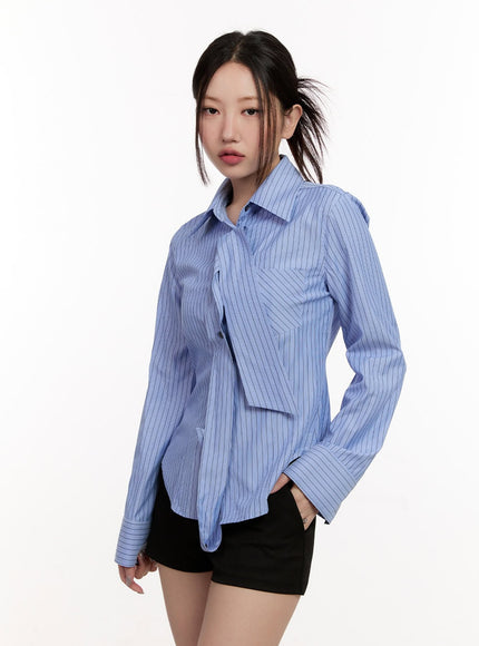 Striped Tie Collared Shirt CM510